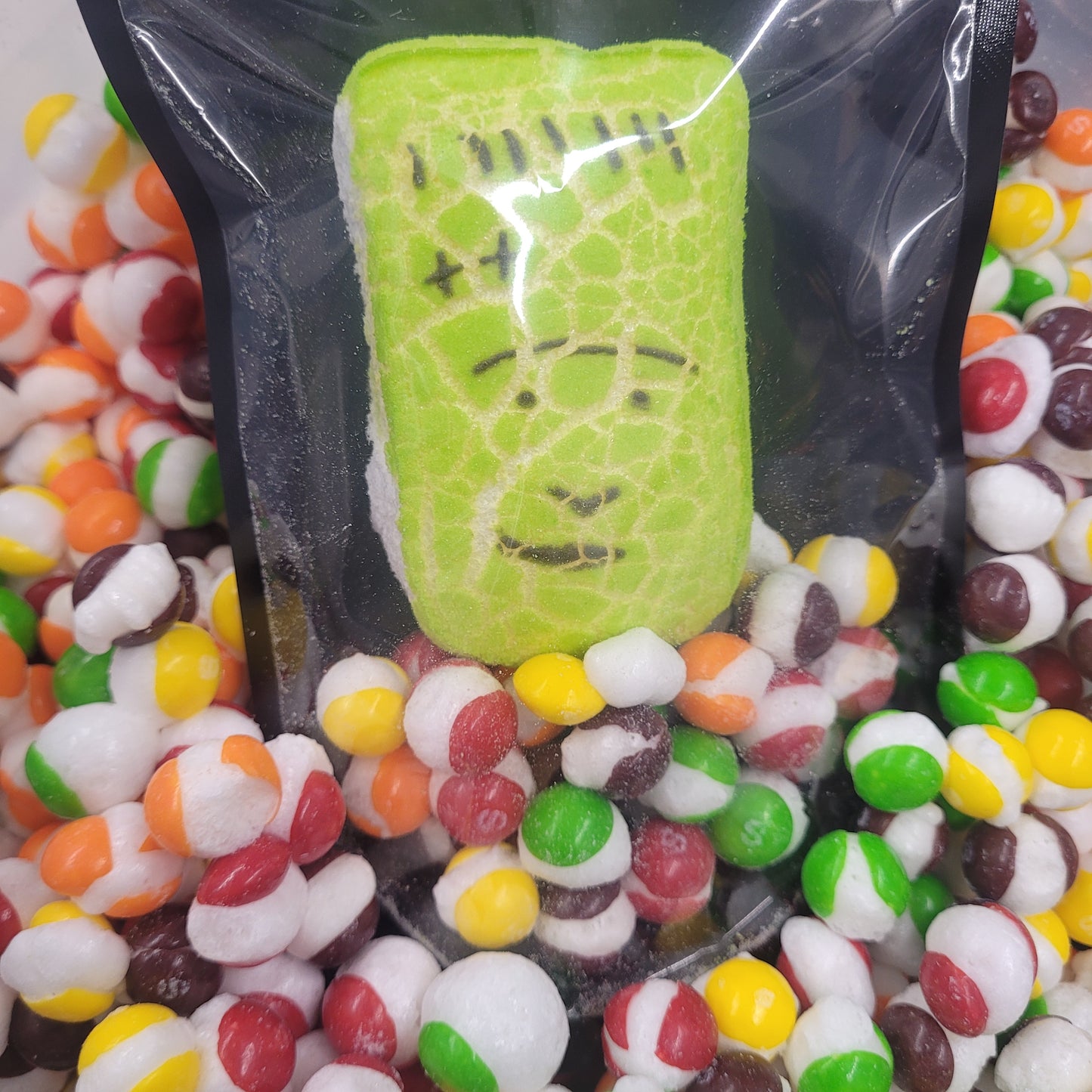Freeze Dried Halloween Peep and Original Skittles-Ghost, Pumpkin, Frankenstein