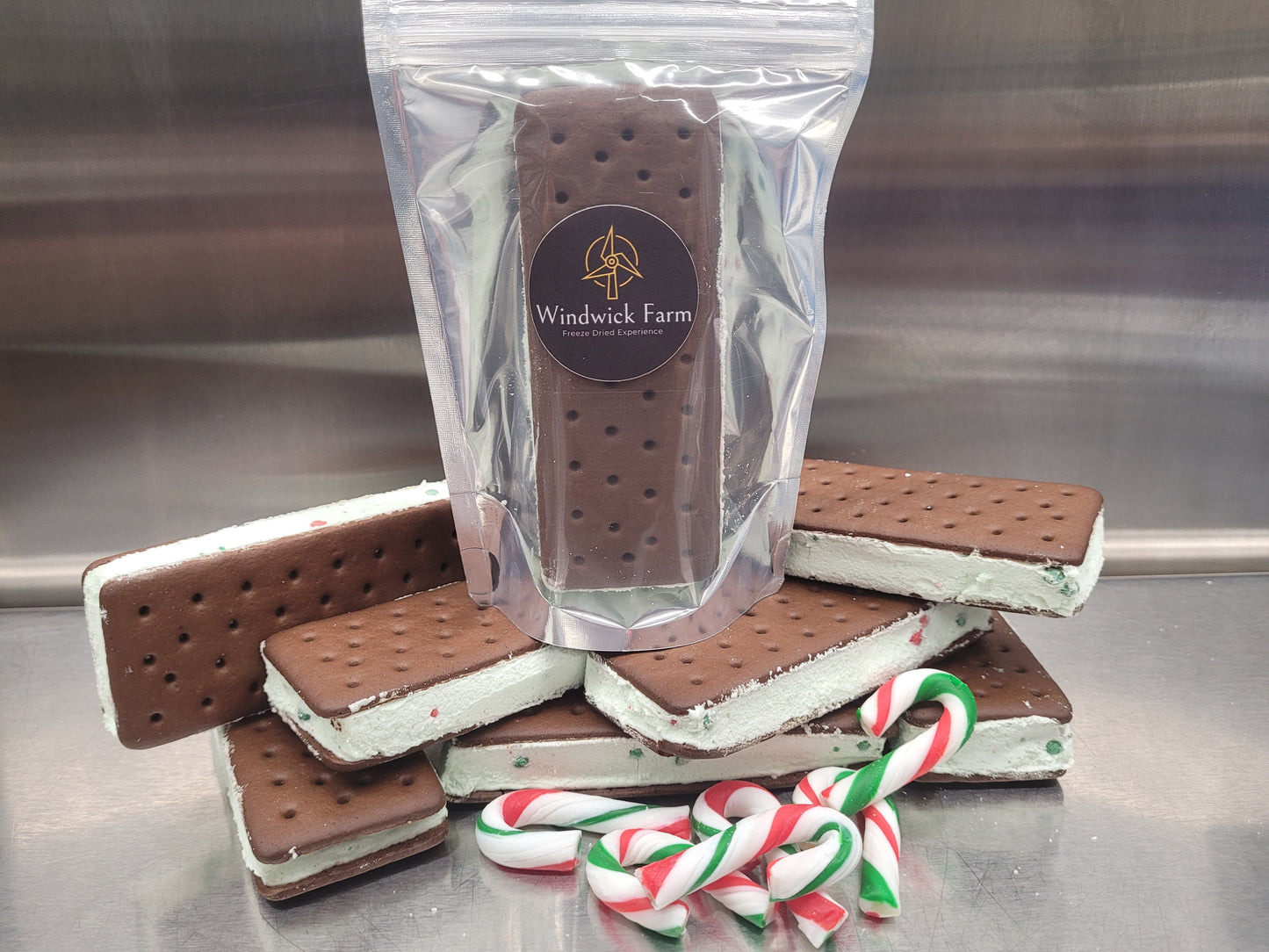 Freeze Dried Holiday Moments Peppermint Ice Cream Sandwiches